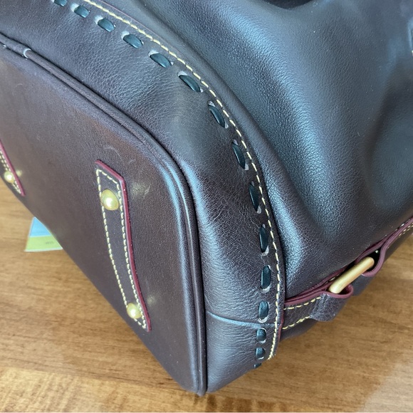 Dooney & Bourke Brown T’Moro Florentine drawstring bucket bag with whipstitch - Picture 5 of 16